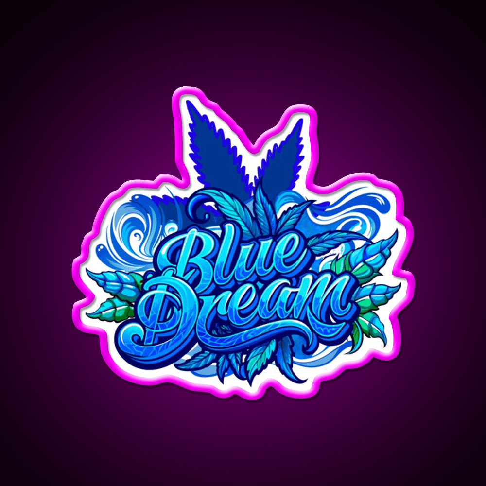 Blue Dream Hemp Inspired Green Leaf Led Neon Sign Rgb Color - Shineneon