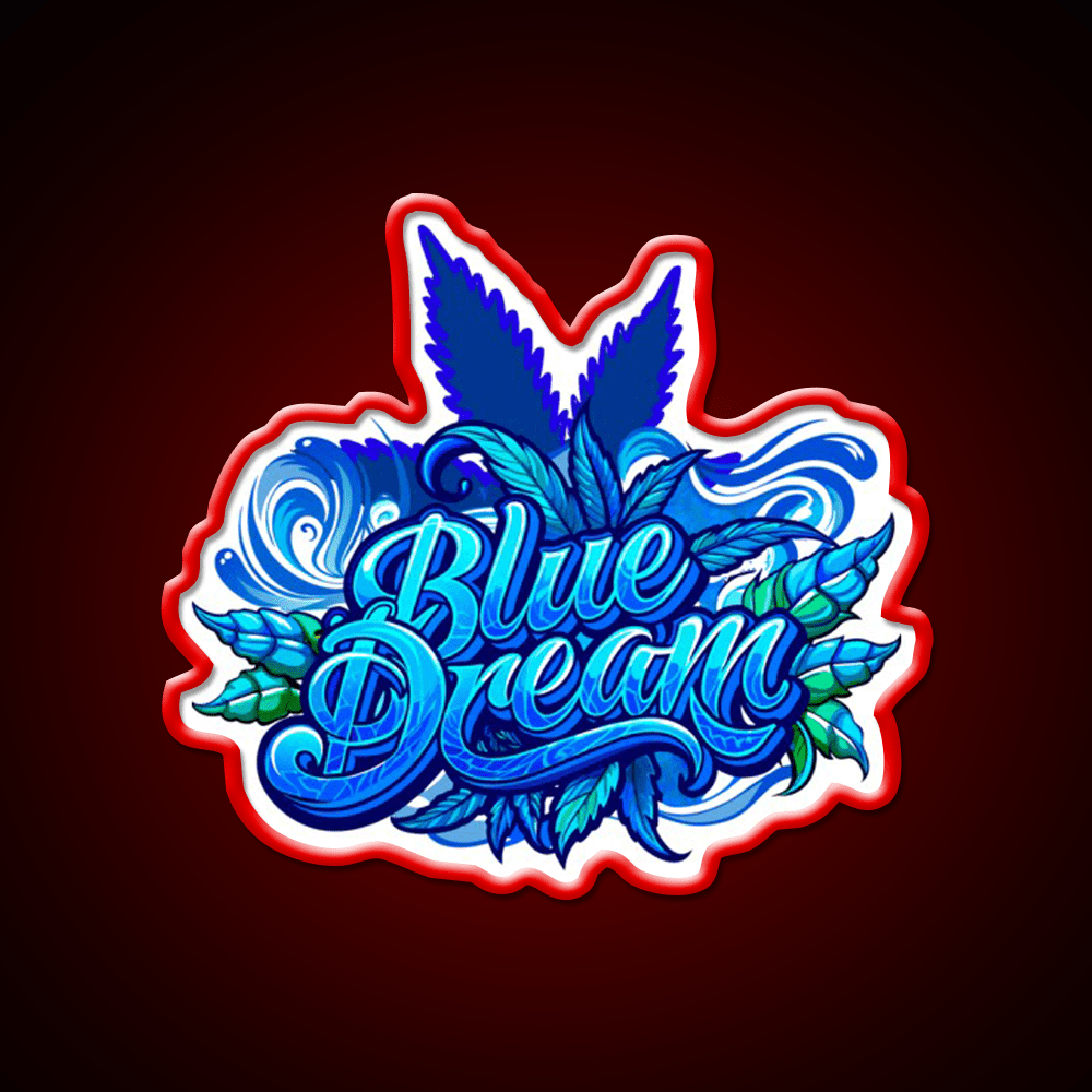 Blue Dream Hemp Inspired Green Leaf Led Neon Sign Rgb Color - Shineneon