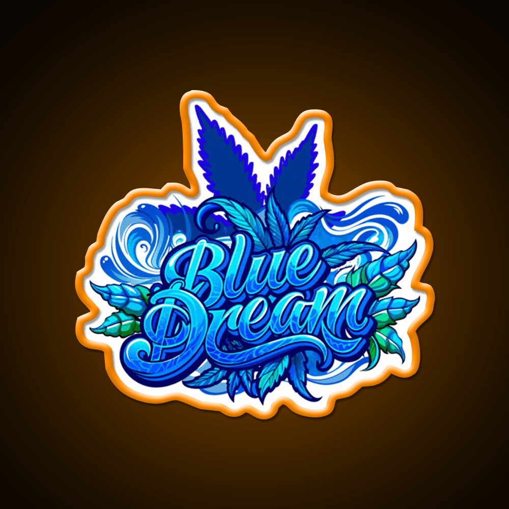 Blue Dream Hemp Inspired Green Leaf Led Neon Sign Rgb Color - Shineneon