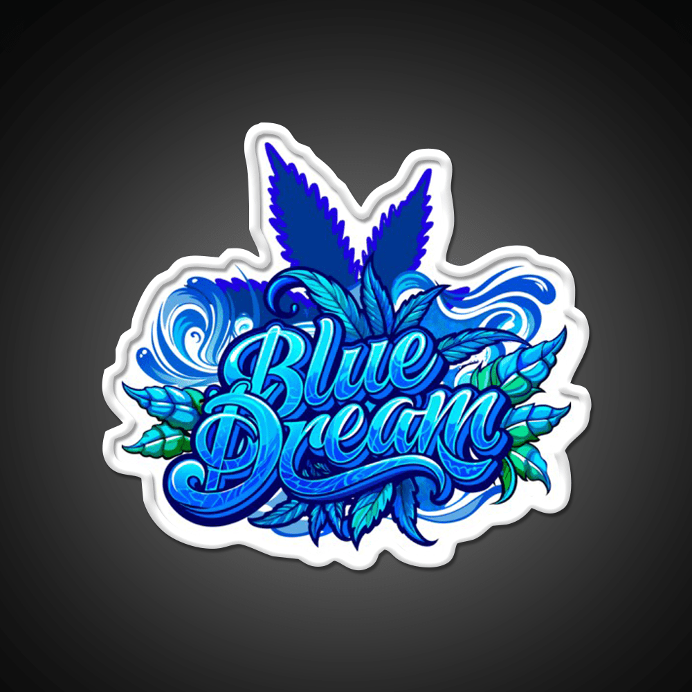 Blue Dream Hemp Inspired Green Leaf Led Neon Sign Rgb Color - Shineneon