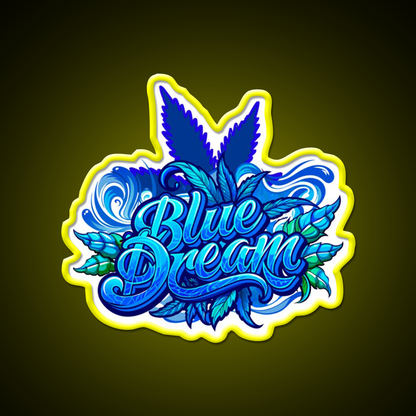 Blue Dream Hemp Inspired Green Leaf Led Neon Sign Rgb Color - LED neon sign view 7