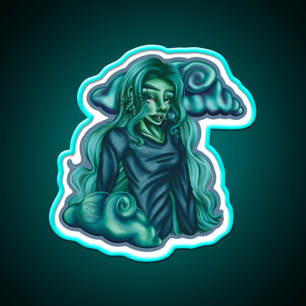 Blue Dream Nymph Hemp Inspired Green Leaf Led Neon Sign Rgb Color - Shineneon