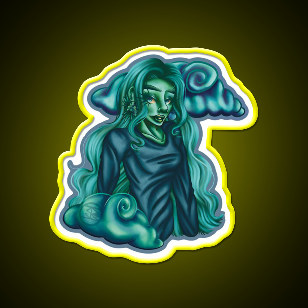 Blue Dream Nymph Hemp Inspired Green Leaf Led Neon Sign Rgb Color - LED neon sign view 7