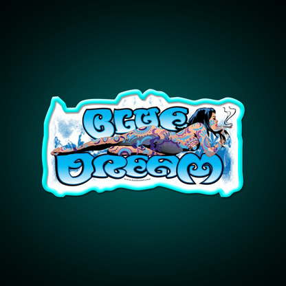 Blue Dream Strain Art Green Leaf Led Neon Sign 420 Neon Decor Rgb Color - Size and dimension reference