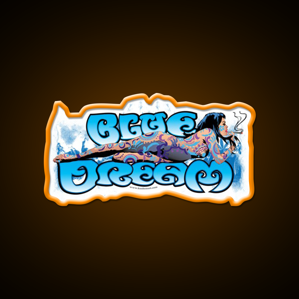 Blue Dream Strain Art Green Leaf Led Neon Sign 420 Neon Decor Rgb Color - LED neon sign view 6