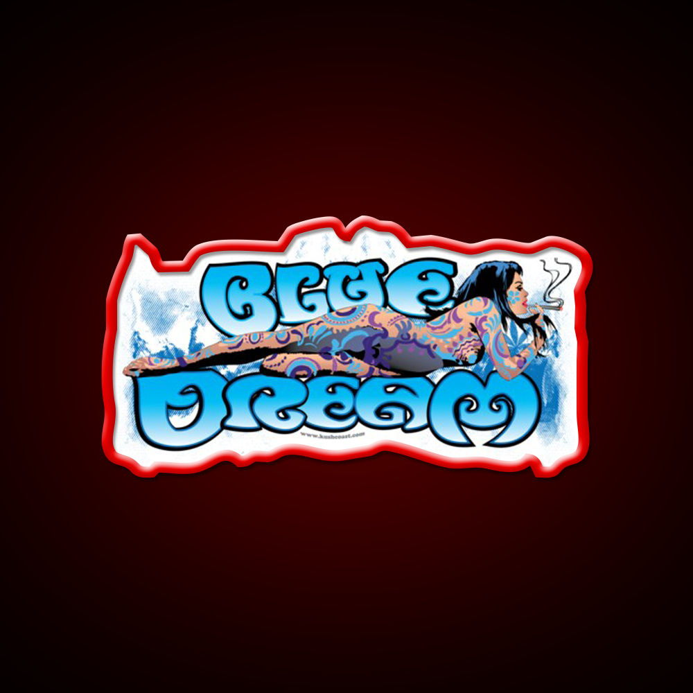 Blue Dream Strain Art Green Leaf Led Neon Sign 420 Neon Decor Rgb Color