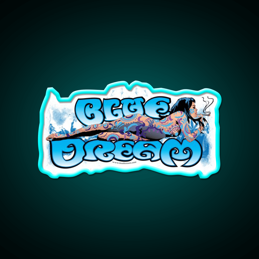 Blue Dream Strain Art Green Leaf Led Neon Sign 420 Neon Decor Rgb Color - Shineneon
