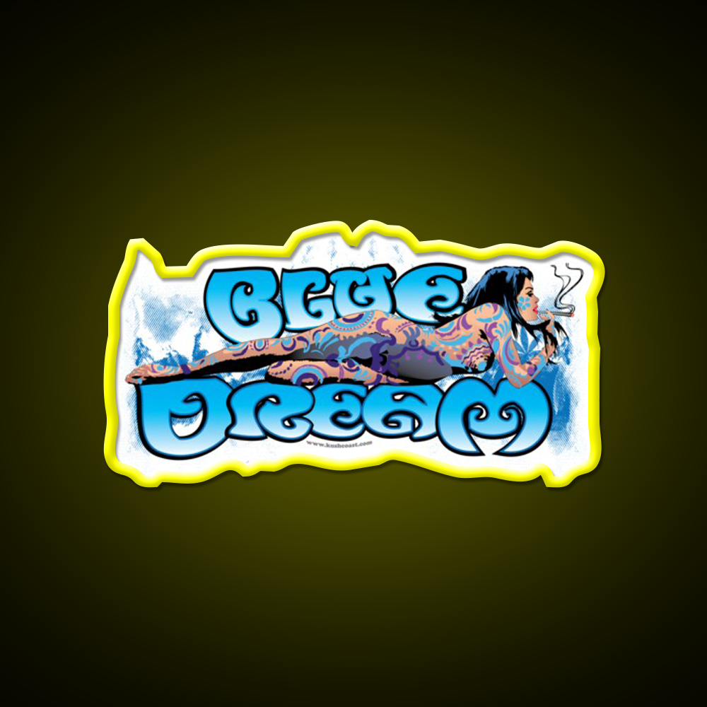 Blue Dream Strain Art Green Leaf Led Neon Sign 420 Neon Decor Rgb Color - LED neon sign view 7