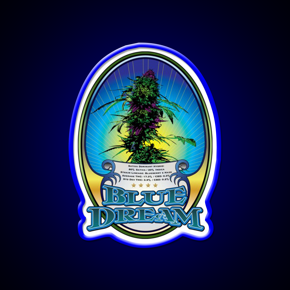 Blue Dream Strain Art Hemp Inspired Green Leaf Led Neon Sign Rgb Color - LED neon sign view 5