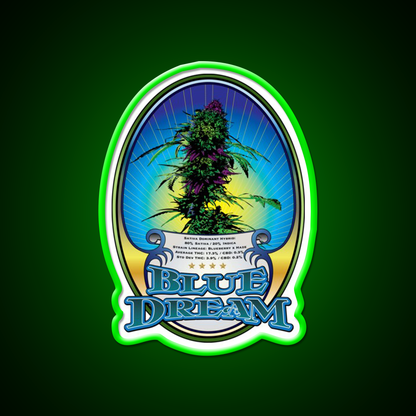 Blue Dream Strain Art Hemp Inspired Green Leaf Led Neon Sign Rgb Color - LED neon sign view 8