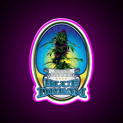 Blue Dream Strain Art Hemp Inspired Green Leaf Led Neon Sign Rgb Color - Shineneon