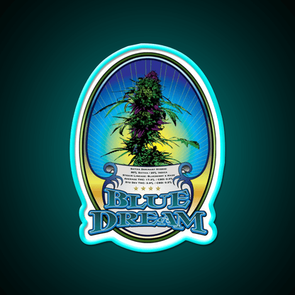 Blue Dream Strain Art Hemp Inspired Green Leaf Led Neon Sign Rgb Color - Shineneon