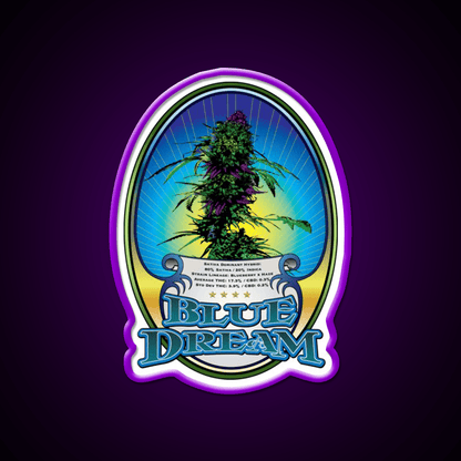 Blue Dream Strain Art Hemp Inspired Green Leaf Led Neon Sign Rgb Color - Shineneon