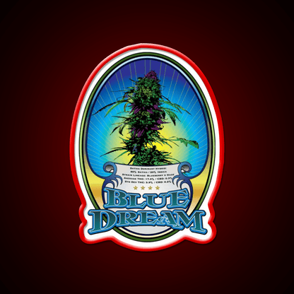 Blue Dream Strain Art Hemp Inspired Green Leaf Led Neon Sign Rgb Color - Shineneon