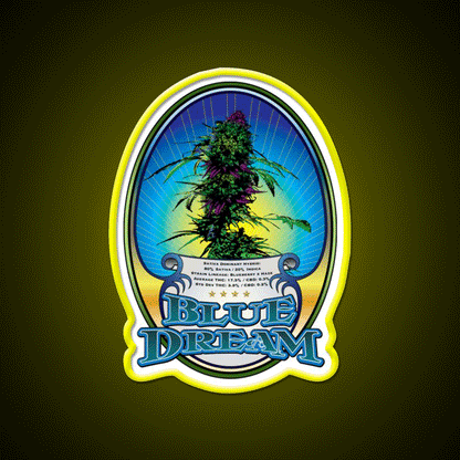 Blue Dream Strain Art Hemp Inspired Green Leaf Led Neon Sign Rgb Color - Custom LED neon sign front view