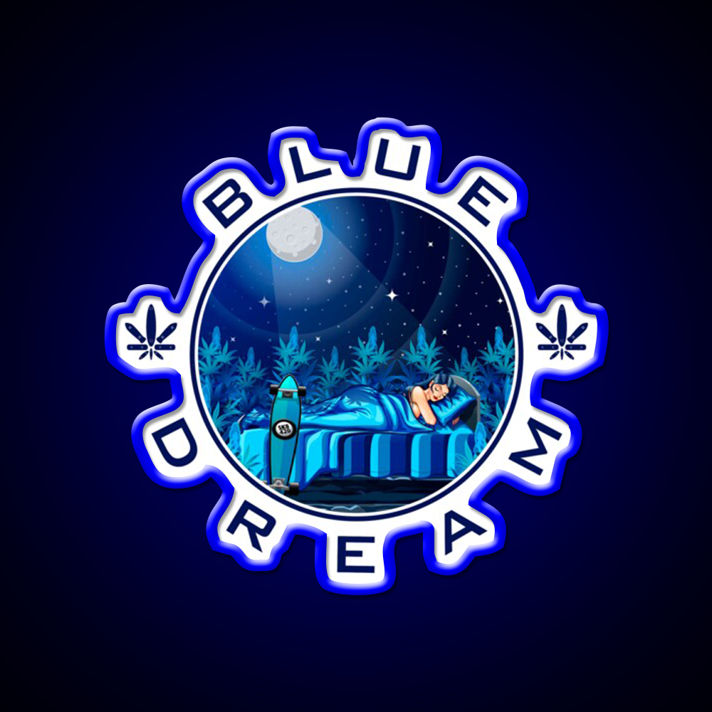 Blue Dream Weed Hemp Inspired Green Leaf Led Neon Sign Rgb Color - LED neon sign view 5