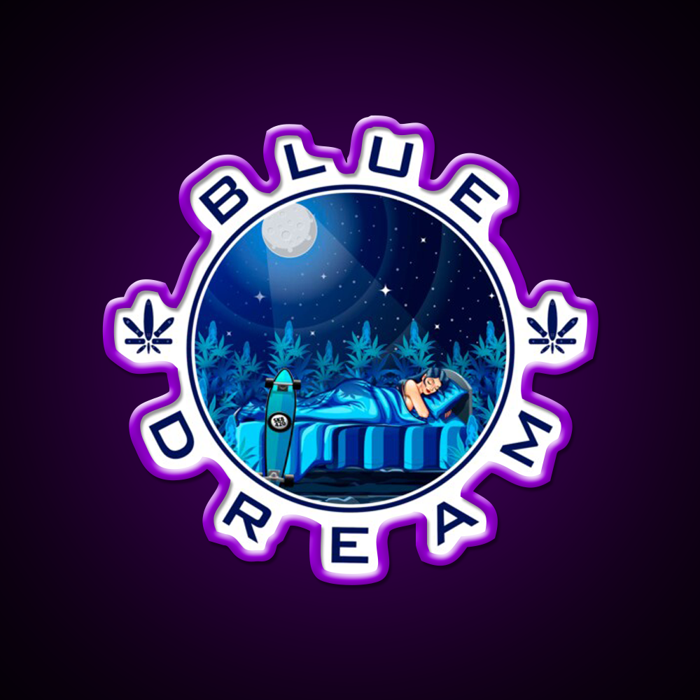 Blue Dream Weed Hemp Inspired Green Leaf Led Neon Sign Rgb Color - LED neon sign view 9