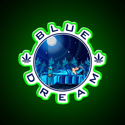 Blue Dream Weed Hemp Inspired Green Leaf Led Neon Sign Rgb Color - Shineneon