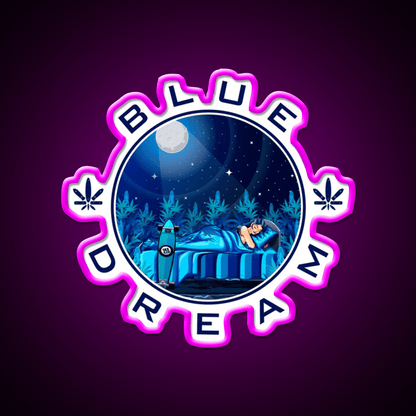 Blue Dream Weed Hemp Inspired Green Leaf Led Neon Sign Rgb Color - Shineneon
