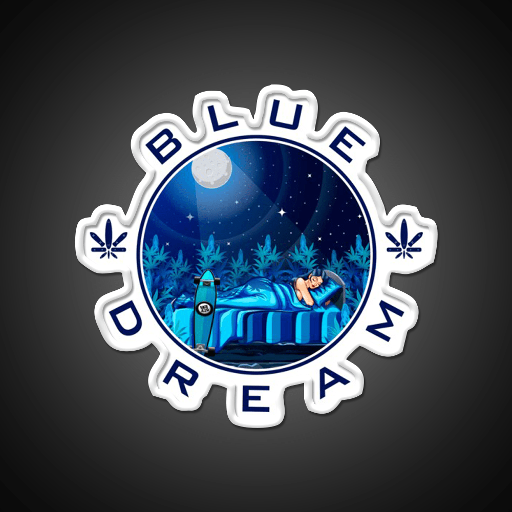 Blue Dream Weed Hemp Inspired Green Leaf Led Neon Sign Rgb Color - Shineneon