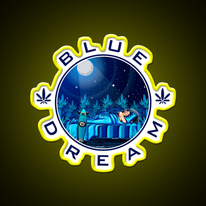 Blue Dream Weed Hemp Inspired Green Leaf Led Neon Sign Rgb Color - LED neon sign view 7
