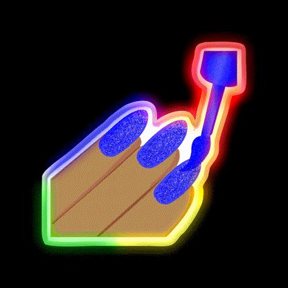 Blue Glitter Nail Salon Led Neon Sign For Tech Room Rgb Color - LED neon sign close-up detail