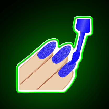 Blue Glitter Nail Salon Led Neon Sign Rgb Color - Shineneon