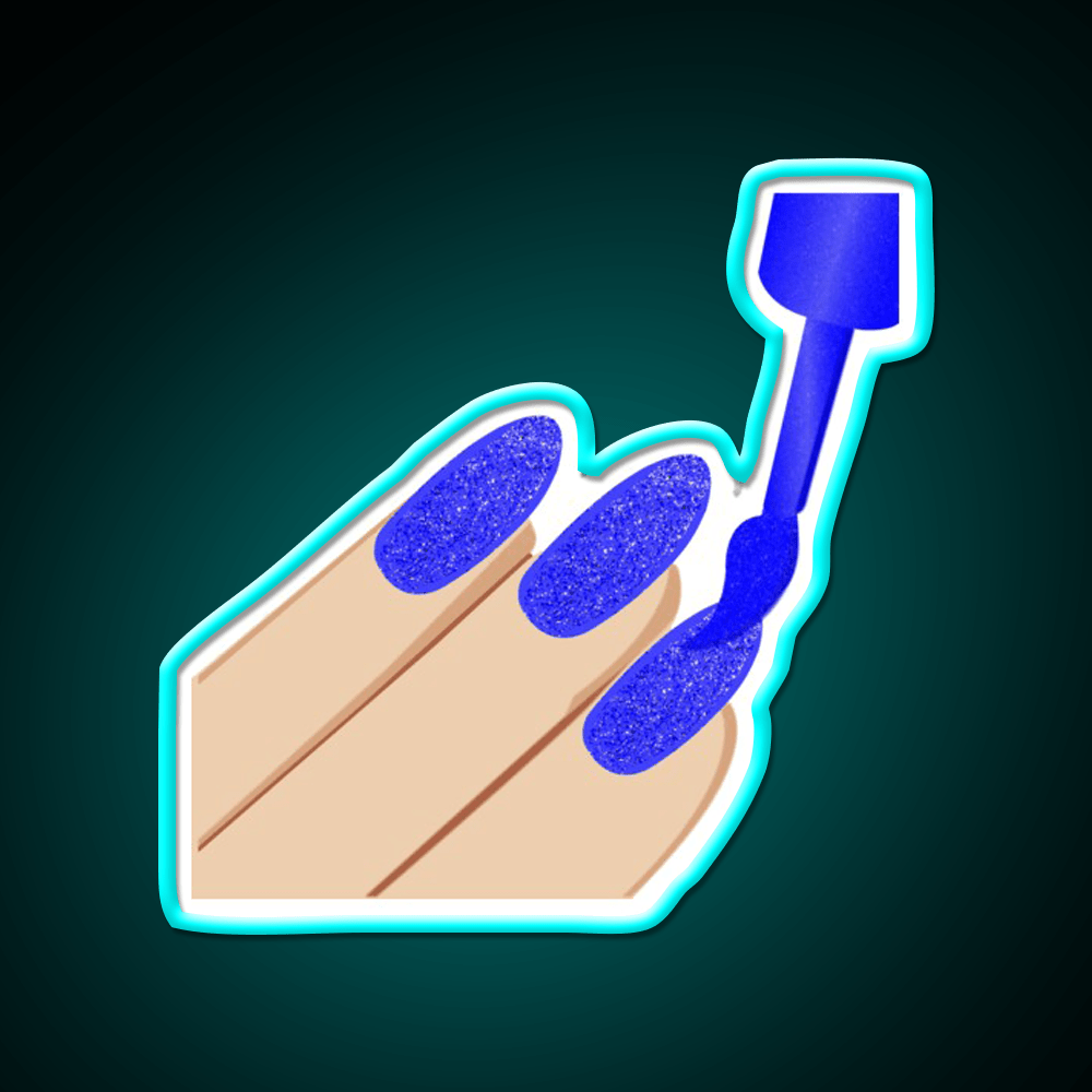 Blue Glitter Nail Salon Led Neon Sign Rgb Color - Shineneon