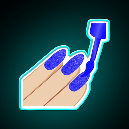 Blue Glitter Nail Salon Led Neon Sign Rgb Color - Shineneon