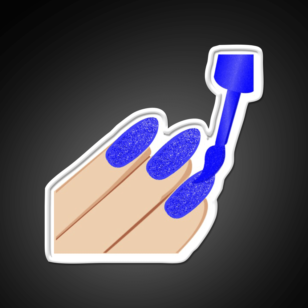 Blue Glitter Nail Salon Led Neon Sign Rgb Color - Shineneon