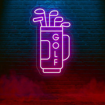 Blue Golf Bag Clubs Led Neon Sign For Indoor Sports Bar Decor | Shineneon