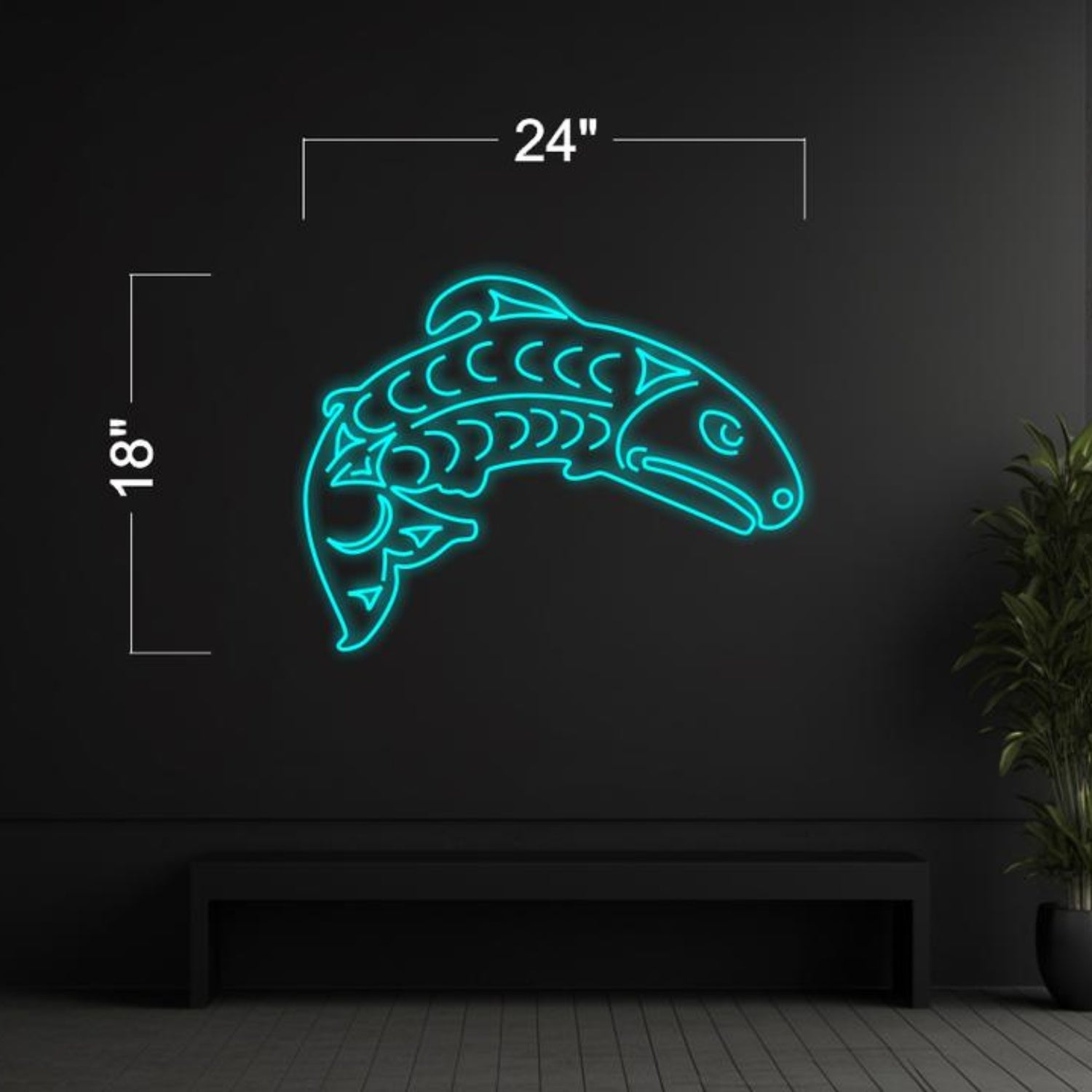 Blue-Green Fish Led Neon Sign For Home Decor | Shineneon