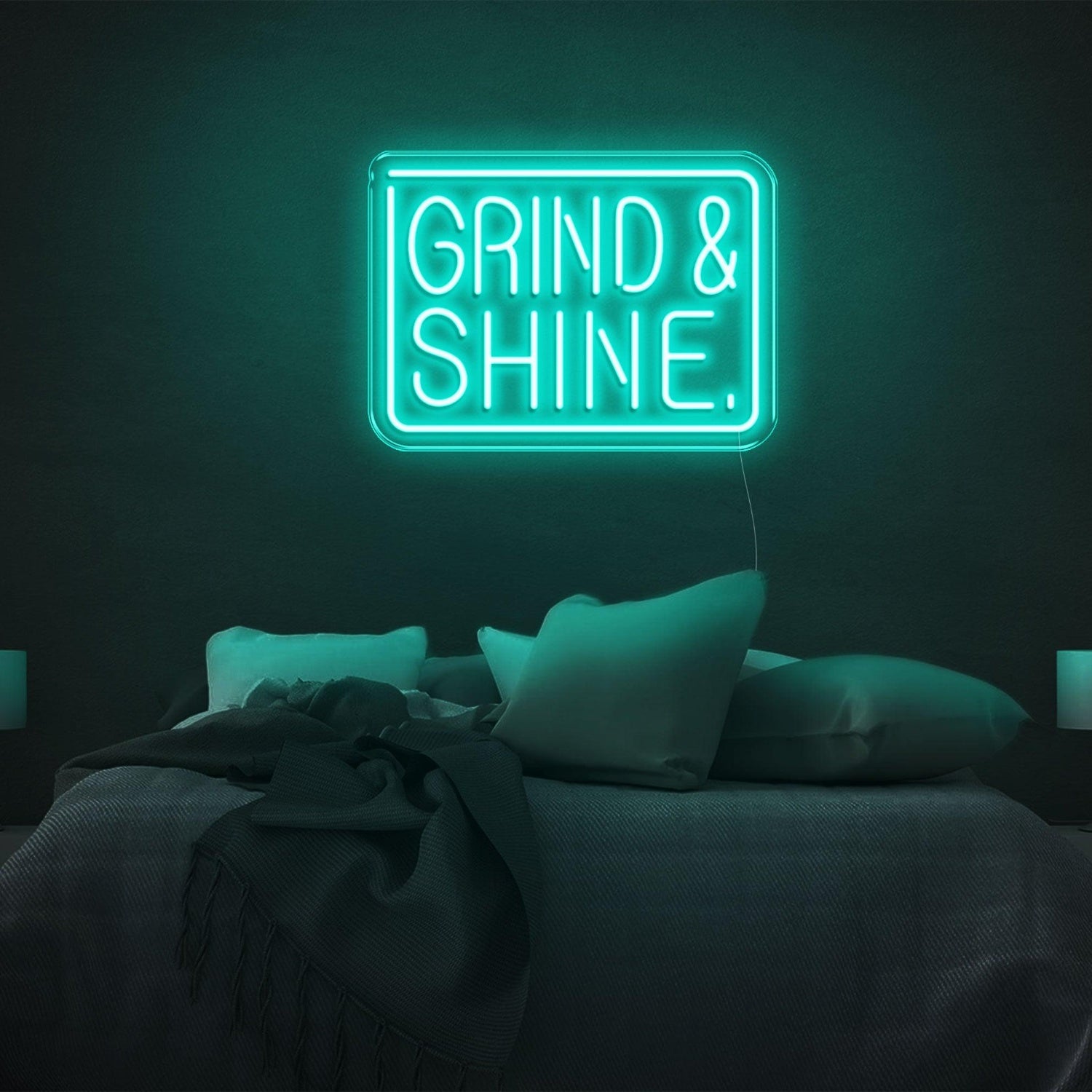 Blue Grind Shine Led Neon Sign Modern Bedroom Wall Decor | Shineneon