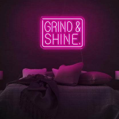 Blue Grind Shine Led Neon Sign Modern Bedroom Wall Decor | Shineneon