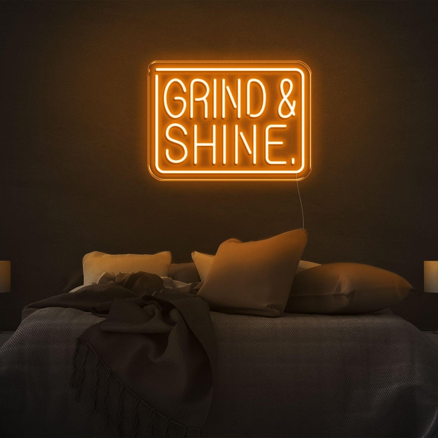 Blue Grind Shine Led Neon Sign Modern Bedroom Wall Decor | Shineneon
