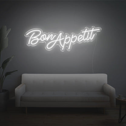 Blue Handwritten Bon Appetit Led Neon Sign For Home Restaurant Decor | Shineneon