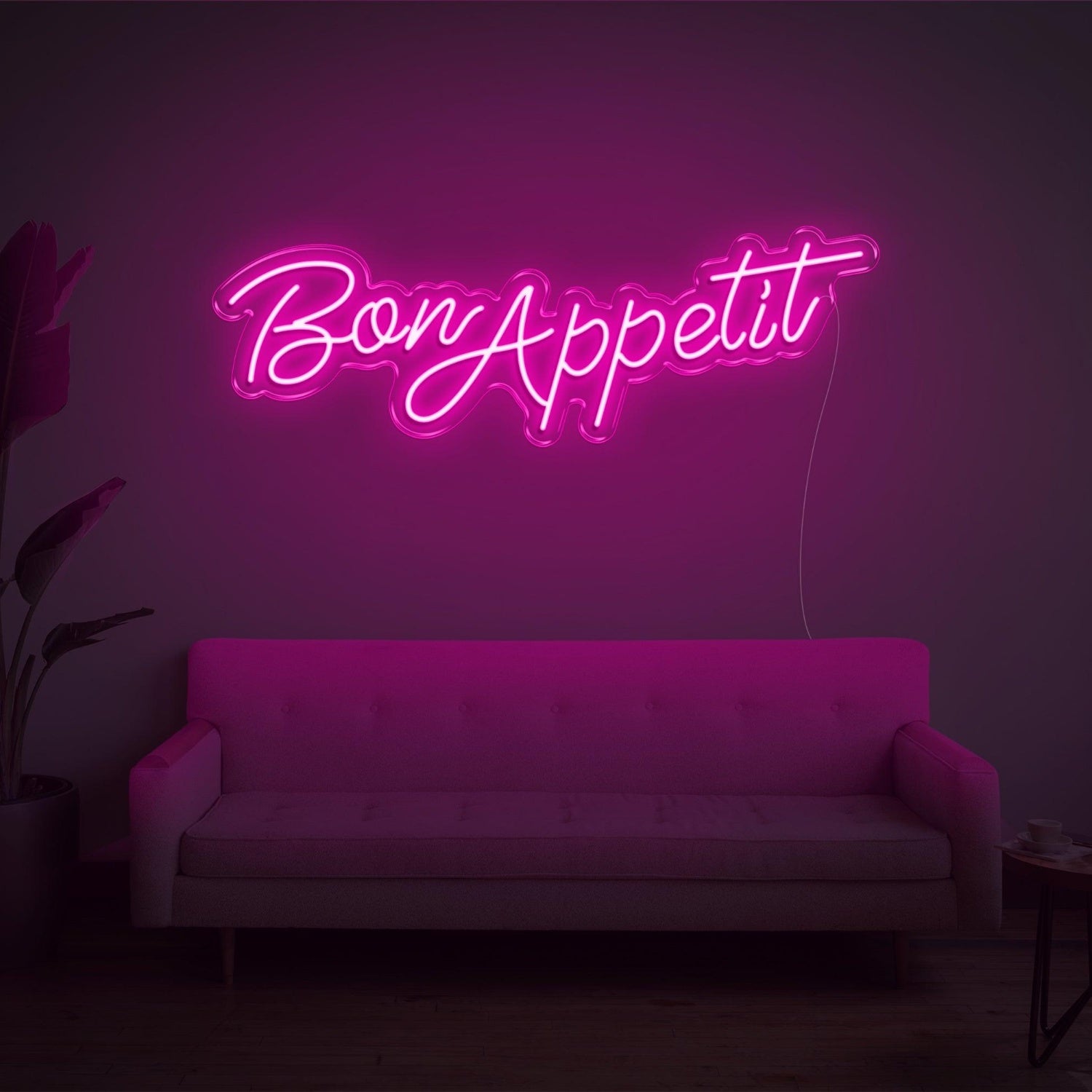 Blue Handwritten Bon Appetit Led Neon Sign For Home Restaurant Decor | Shineneon