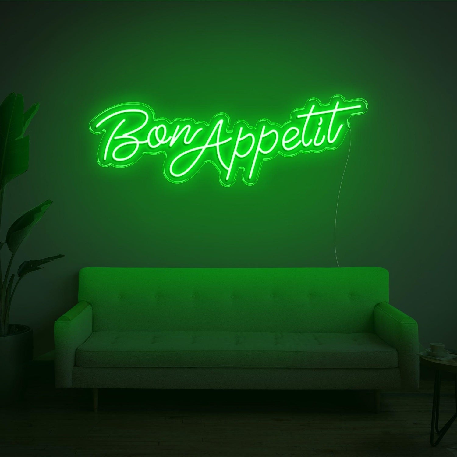 Blue Handwritten Bon Appetit Led Neon Sign For Home Restaurant Decor | Shineneon