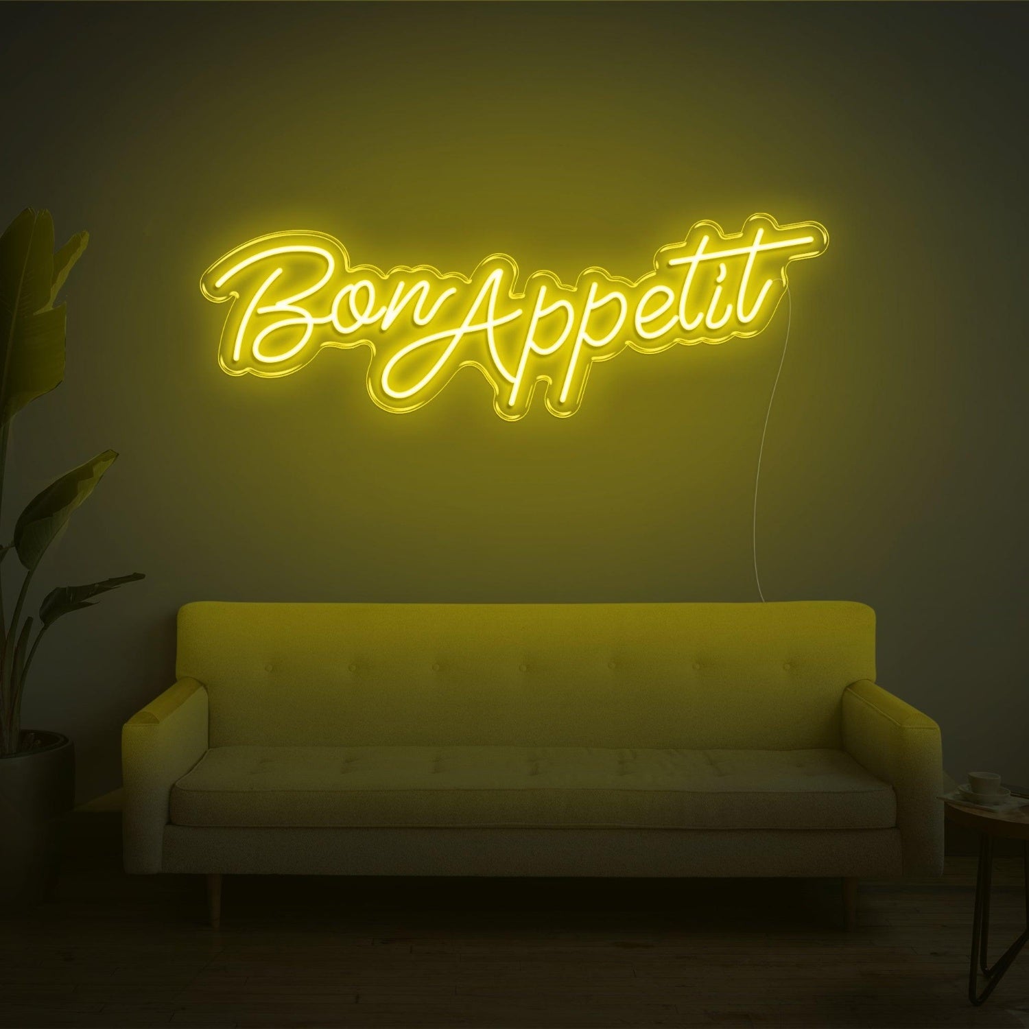 Blue Handwritten Bon Appetit Led Neon Sign For Home Restaurant Decor | Shineneon