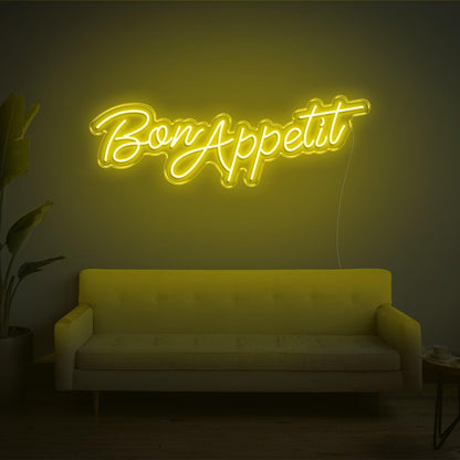 Blue Handwritten Bon Appetit Led Neon Sign For Home Restaurant Decor | Shineneon