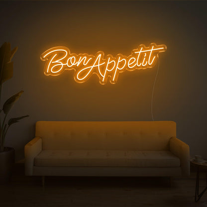 Blue Handwritten Bon Appetit Led Neon Sign For Home Restaurant Decor | Shineneon