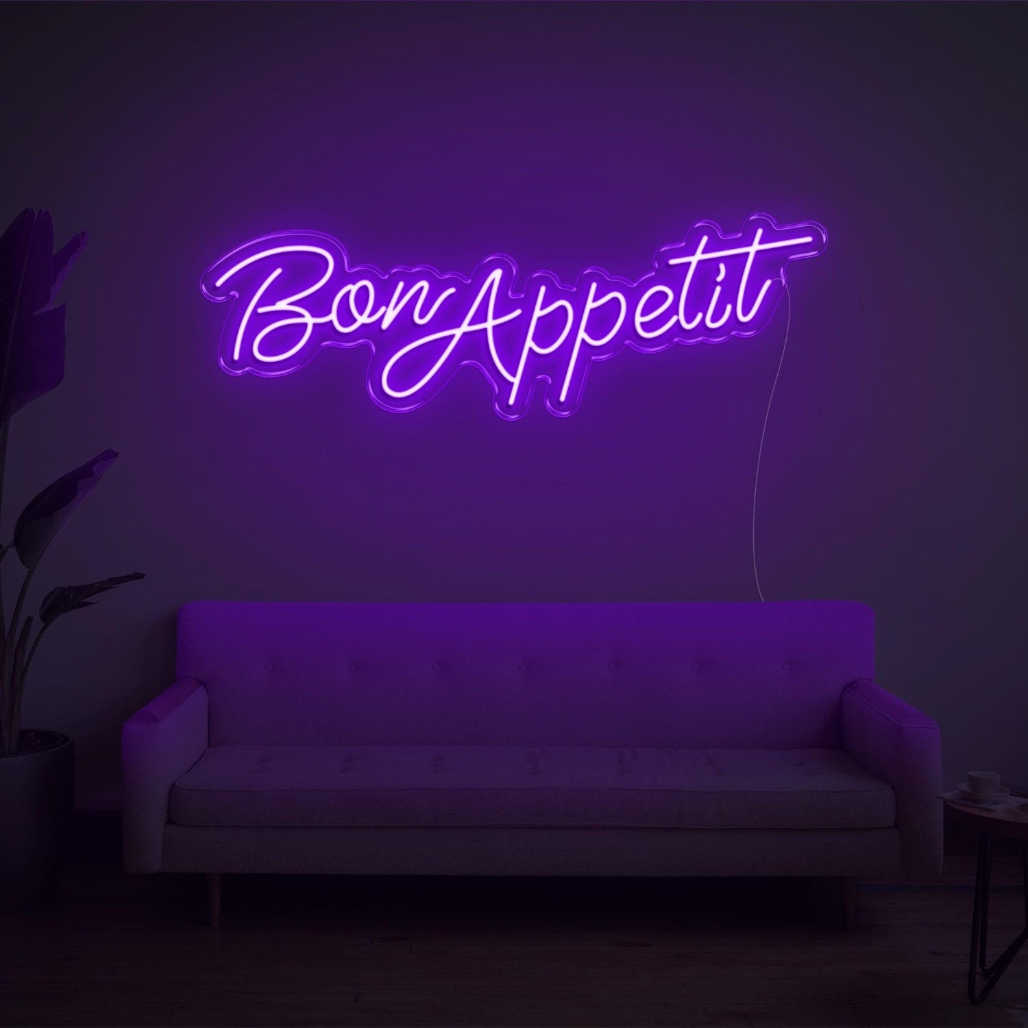 Blue Handwritten Bon Appetit Led Neon Sign For Home Restaurant Decor | Shineneon