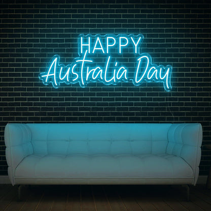 Blue Happy Australia Day Led Neon Sign Indoor Party Home Decor | Shineneon
