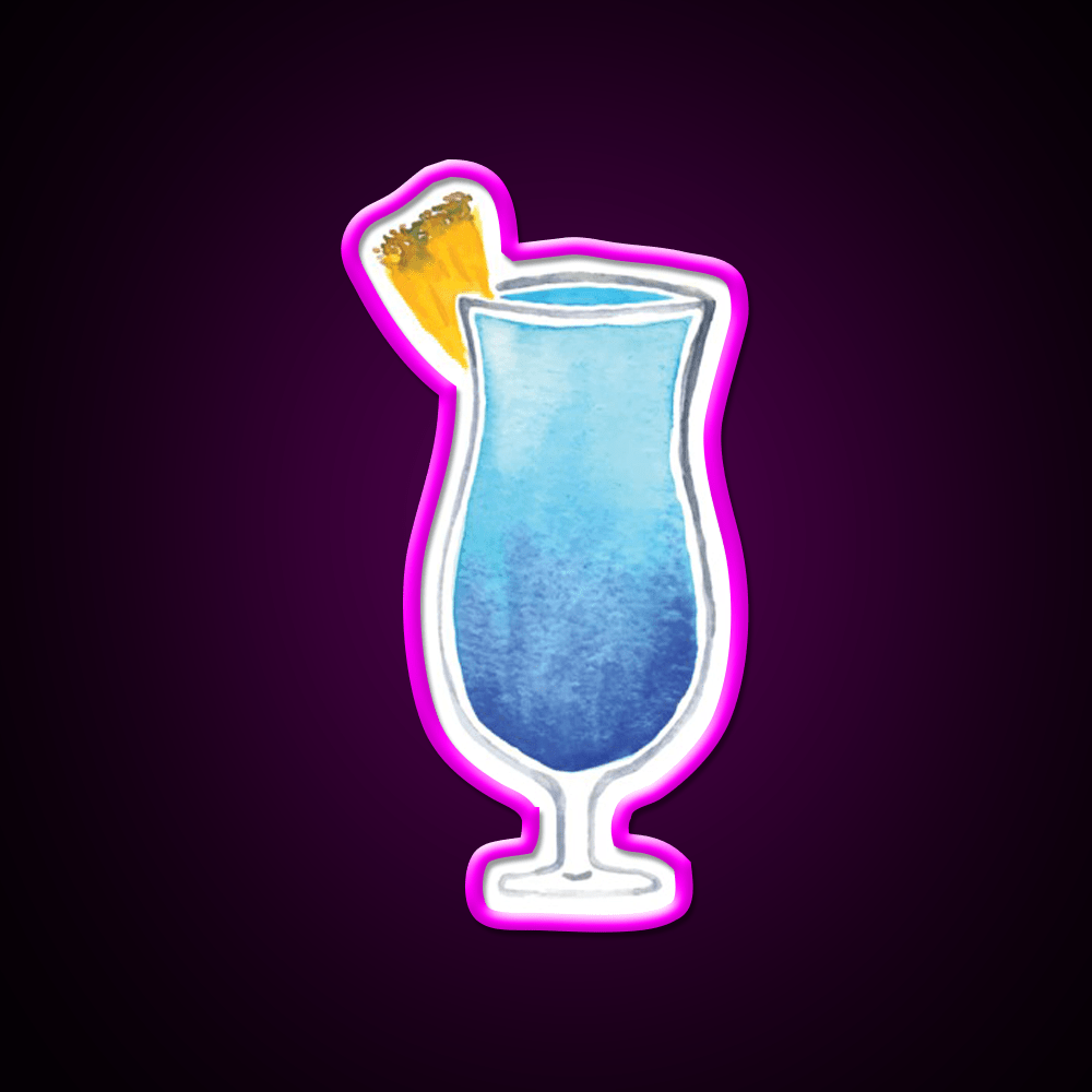 Blue Hawaiian Drink Cocktail Bar Decor Led Neon Sign Rgb Color - Shineneon