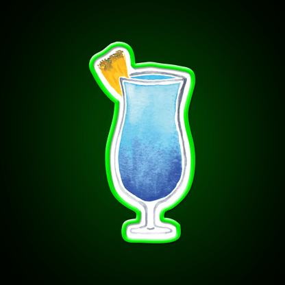 Blue Hawaiian Drink Cocktail Bar Decor Led Neon Sign Rgb Color - Shineneon