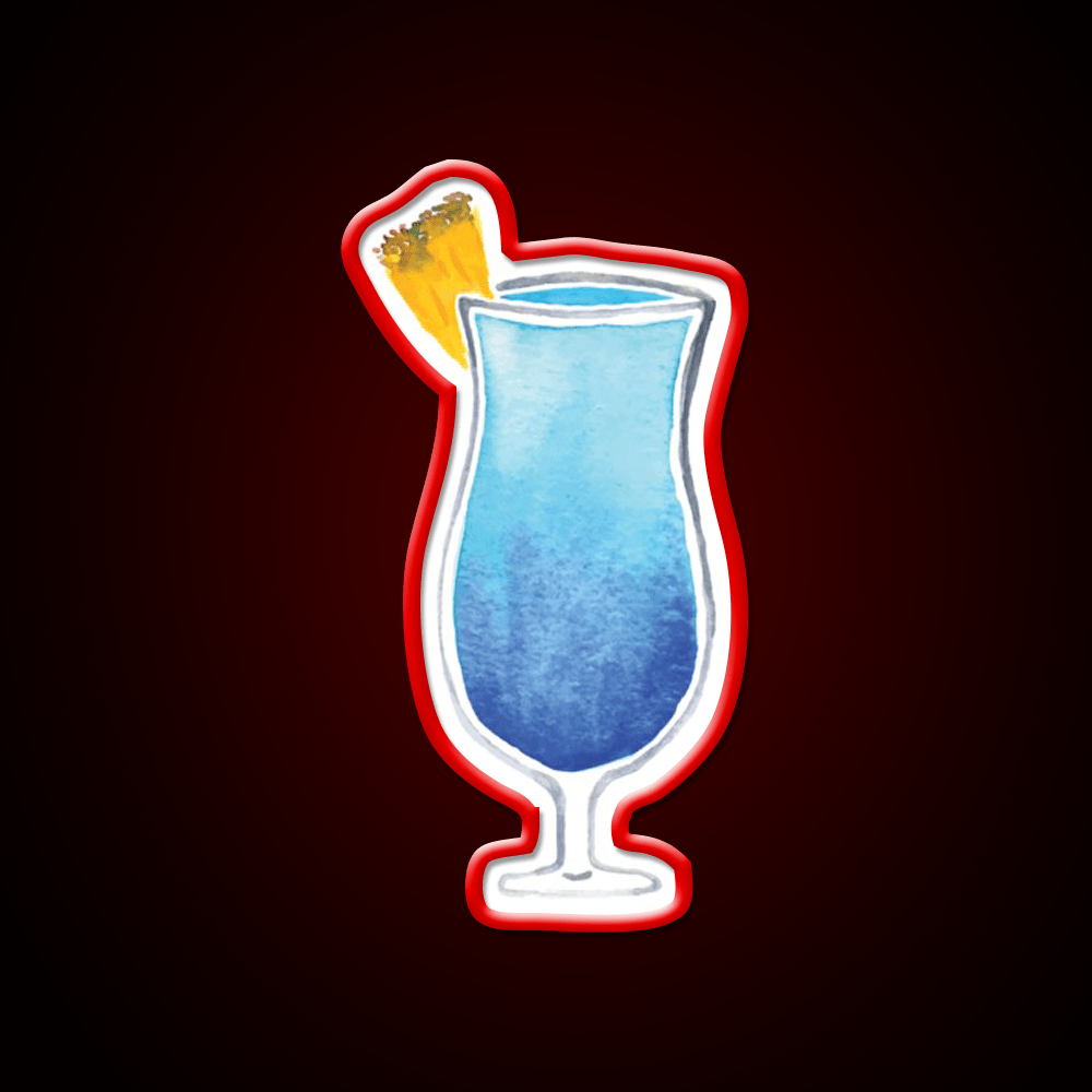 Blue Hawaiian Drink Cocktail Bar Decor Led Neon Sign Rgb Color - Shineneon