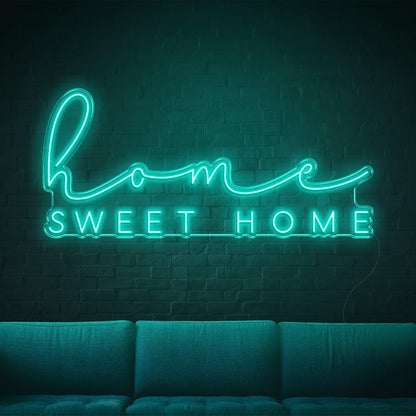 Blue Home Sweet Home Led Neon Sign For Living Room Wall Decor | Shineneon