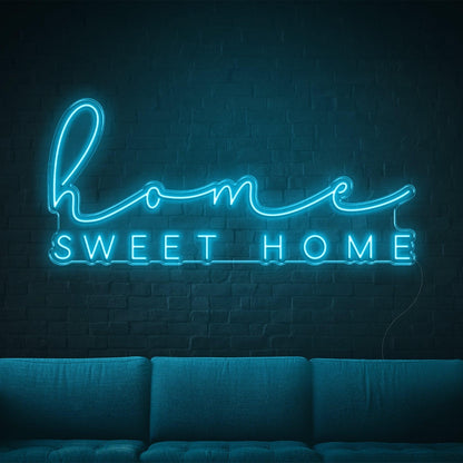 Blue Home Sweet Home Led Neon Sign For Living Room Wall Decor | Shineneon
