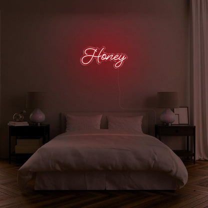 Blue Honey Led Neon Sign Modern Bedroom Wall Decor | Shineneon