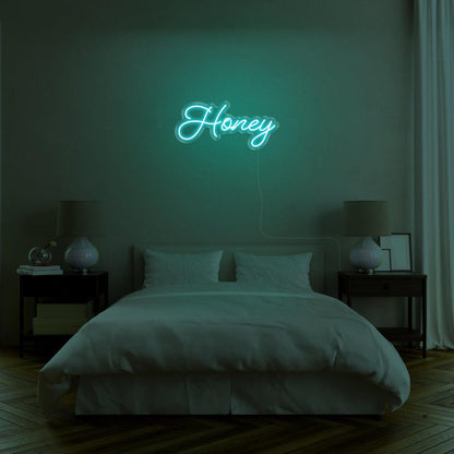 Blue Honey Led Neon Sign Modern Bedroom Wall Decor | Shineneon